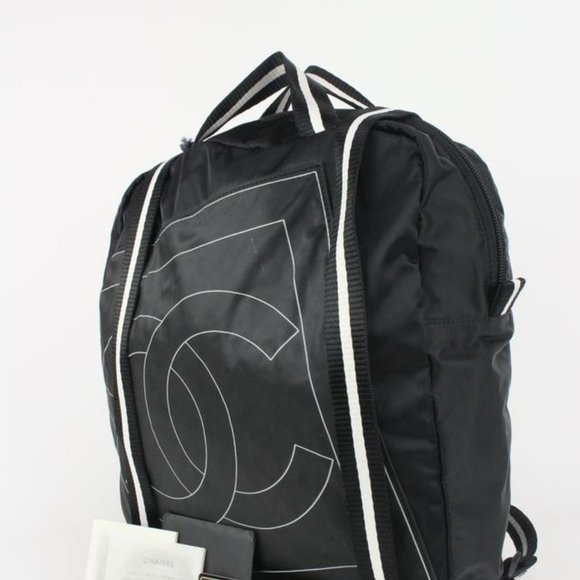 Chanel Black CC Logo Sports Lin Backpack Convertible Tote Bag 5cas928 main image 8